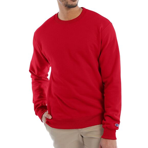 Champion S600 Red Power Blend Eco Authentic Scarlet Red Crew Neck Sweatshirt - Picture 1 of 8